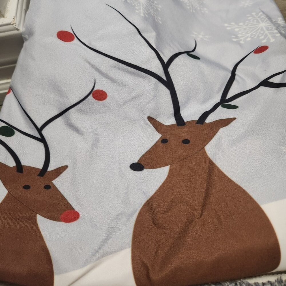 Rudolph Reindeer Holiday Throw Pillow Cover